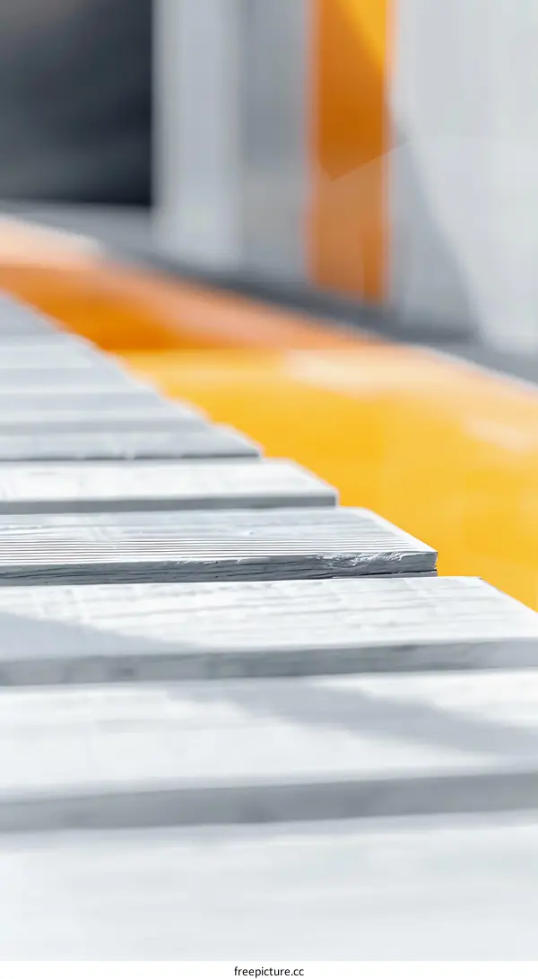 White Wooden Steps With Orange Background