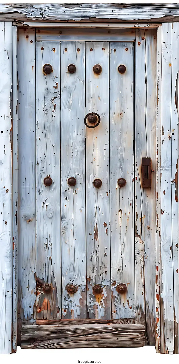 Old weathered wooden door