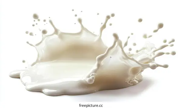 Milk Splash Illustration on White Background