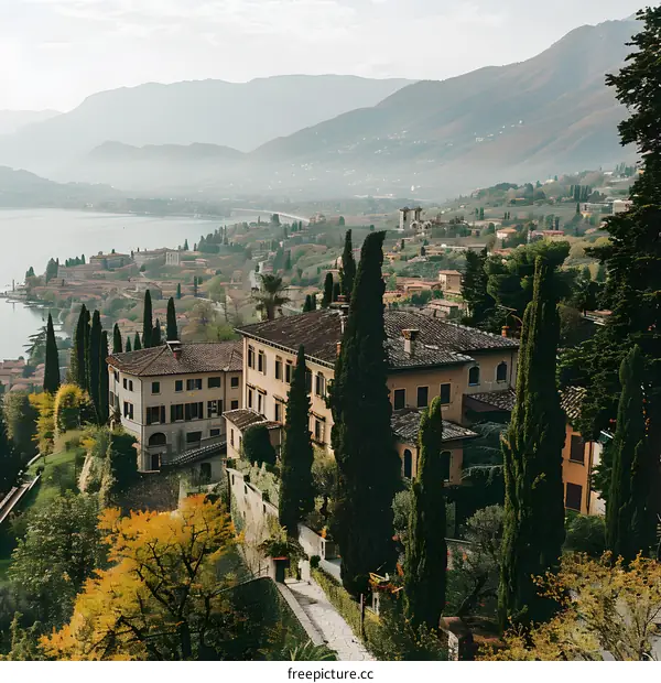 Italian Villa with Mountain and Lake View