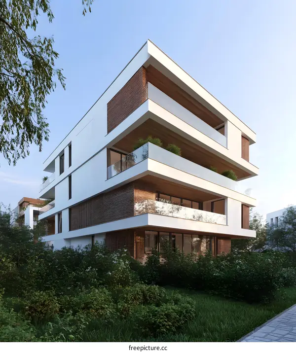 Modern Architecture Design with Wooden Accent