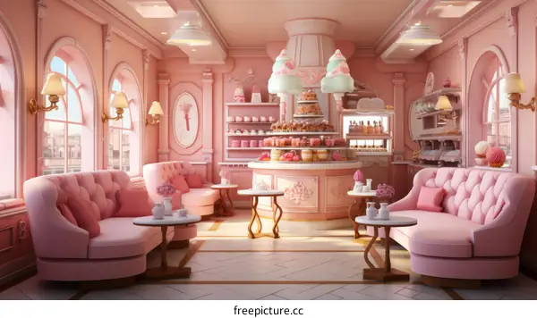 Pink Fantasy Dessert Shop Interior Design: A Sweet and Kawaii Paradise