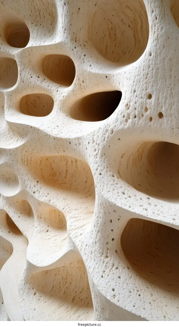 Abstract Carved Wood Panel Detail