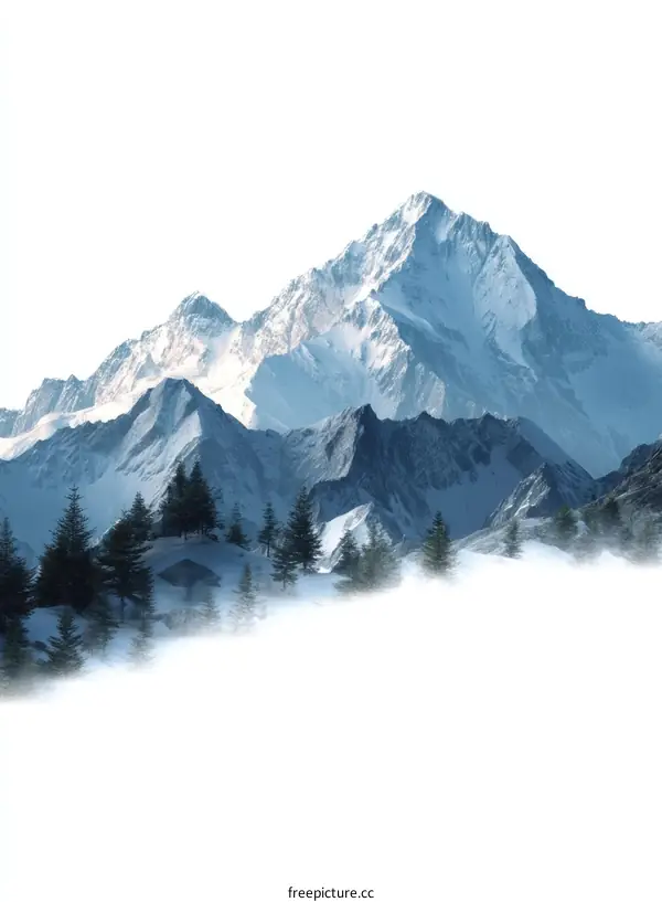 Majestic Snowy Mountain Landscape