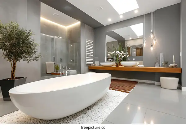 Modern Luxury Bathroom with Elegant Bathtub
