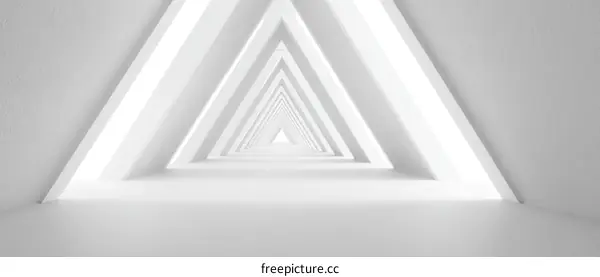 Abstract White Triangular Tunnel Illustration