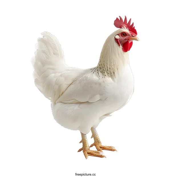 [Transparent Background PNG]White hen standing on white background