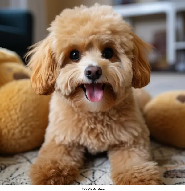 Smiling Brown Toy Poodle Portrait