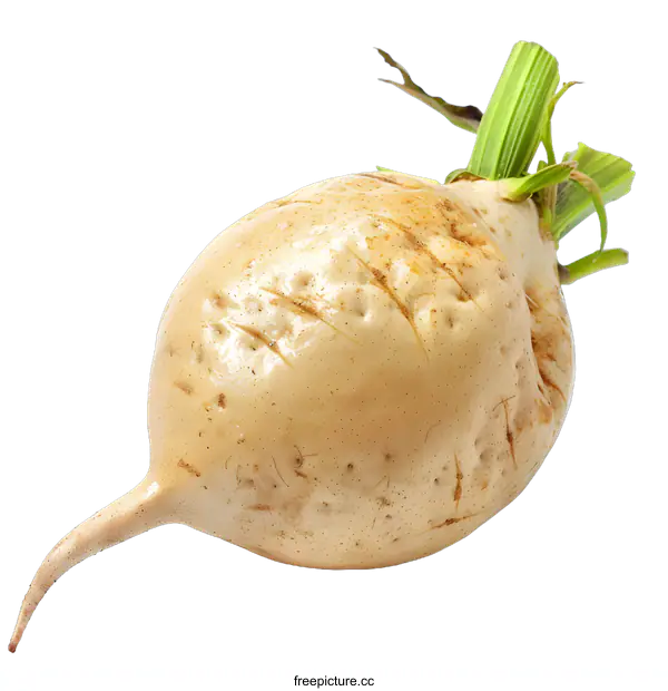 [Transparent Background PNG]Close up of a Single Fresh Turnip Isolated on transparent background