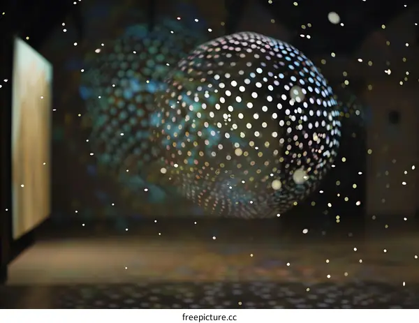 Disco Ball Reflections in Dark Room