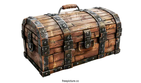 [Transparent Background PNG]Old Wooden Chest on transparent background