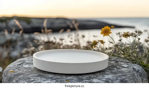 Coastal Style Concrete Tray Outdoor Decor