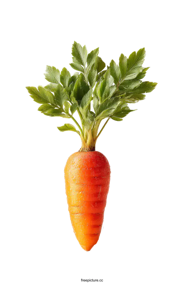 [Transparent Background PNG]Fresh Organic Baby Carrot with Green Leaves