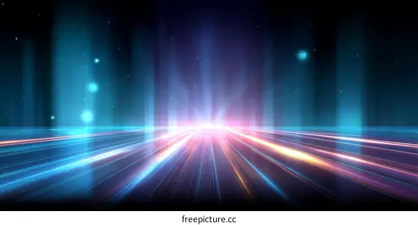 Abstract Neon Light Trails Background