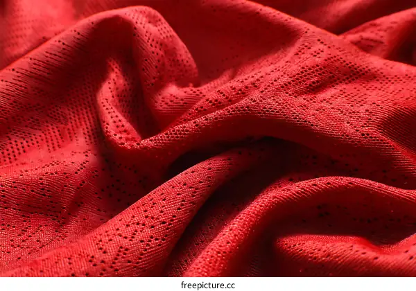Close-up view of red textile fabric