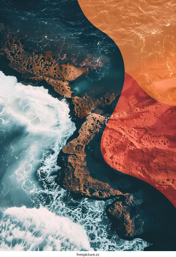 Ocean Waves Abstract Art Background