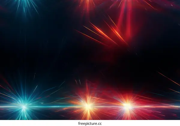 Colorful streaks of light on a black background
