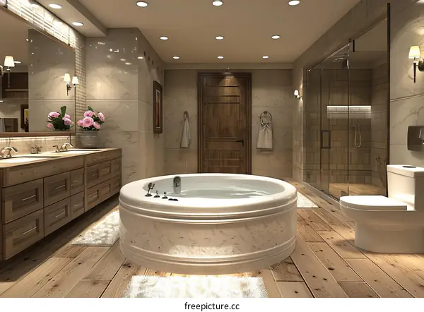 Luxury Modern Bathroom with Jacuzzi Tub