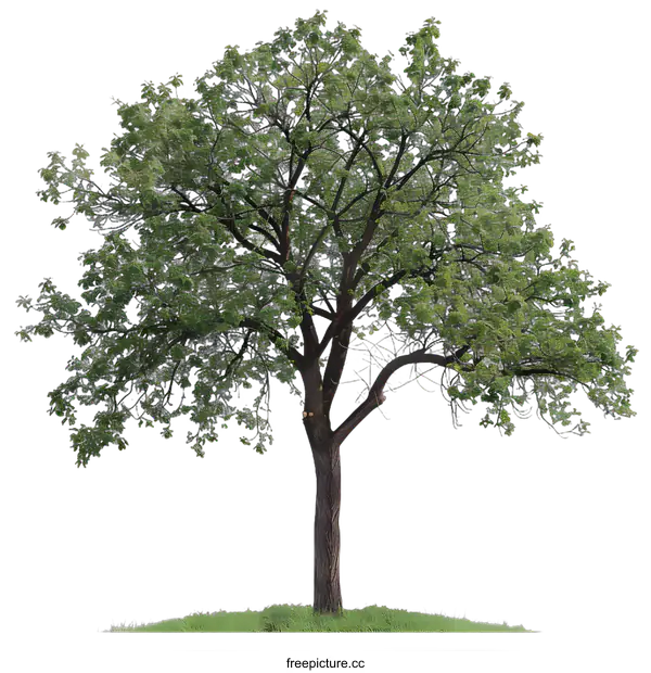 [Transparent Background PNG]Isolated Tree with Green Leaves Against White Background