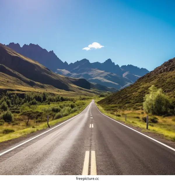 Scenic Road Through Mountain Valley