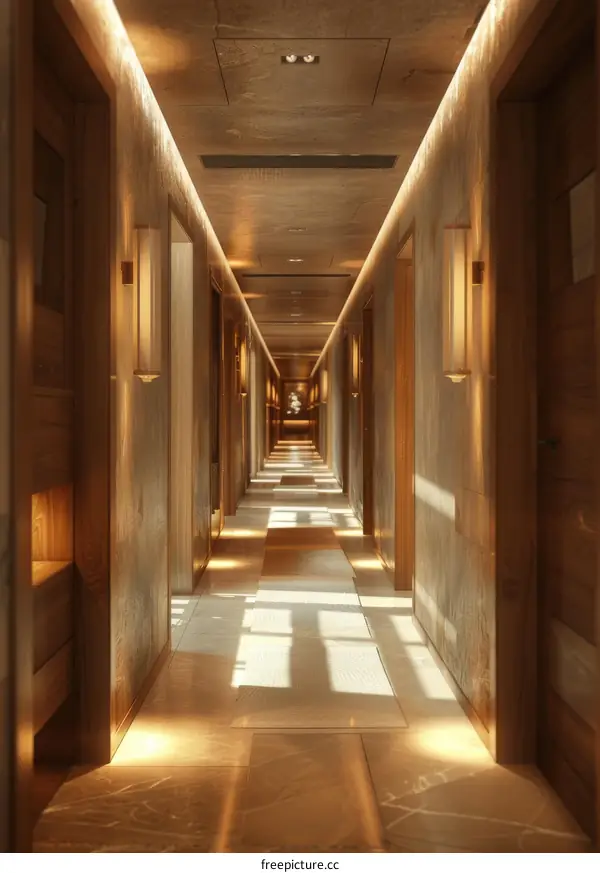 Hotel Corridor with Modern and Elegant Design
