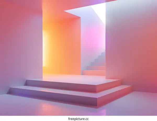 pastel color 3d render minimal geometric shapes composition