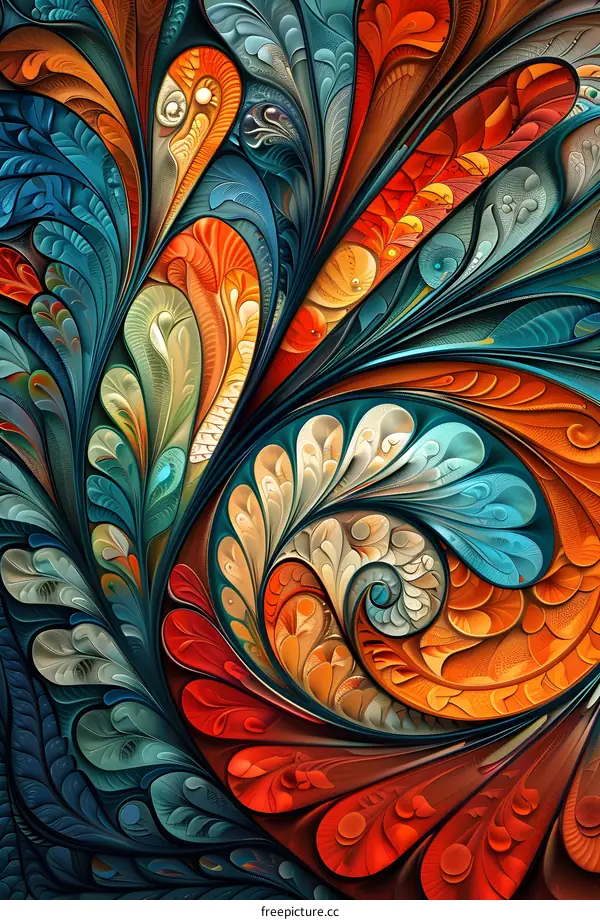 Colorful abstract floral pattern