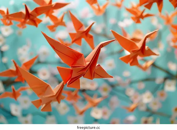 origami paper cranes