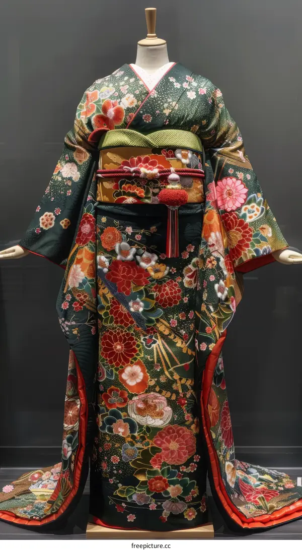 A kimono with a floral pattern