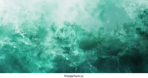 Abstract Green and White Acrylic Painting