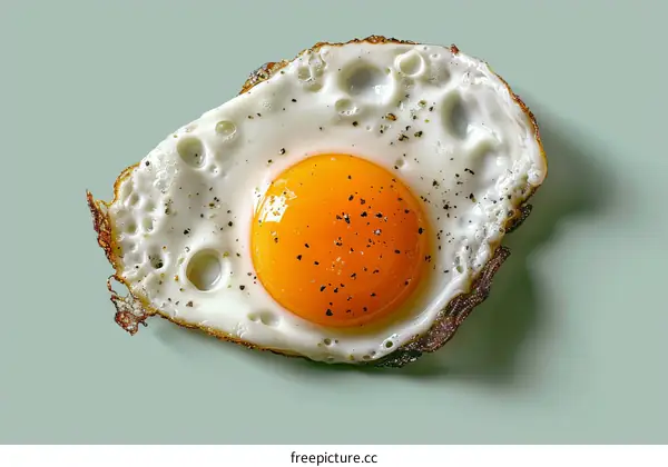 Fried egg with runny yolk and crispy edges