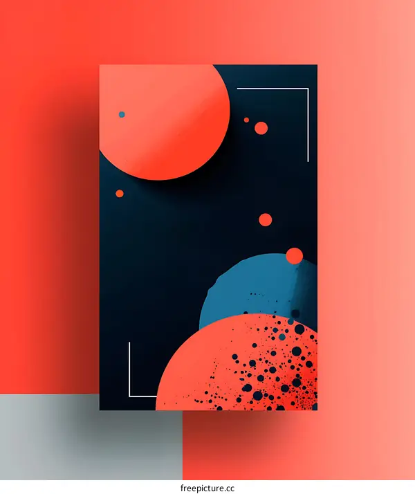 Abstract  Red  and  Blue  Circles  Poster  Design