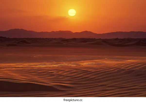 A beautiful sunset over the desert