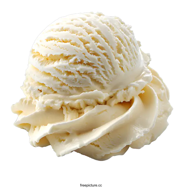 [Transparent Background PNG]Scoop of Vanilla Ice Cream