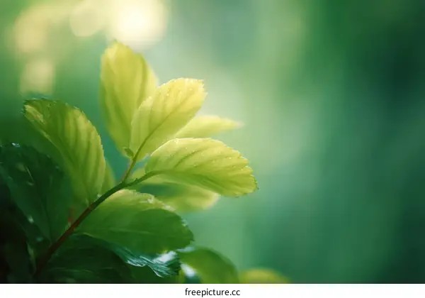 Fresh Green Leaves in Sunlight