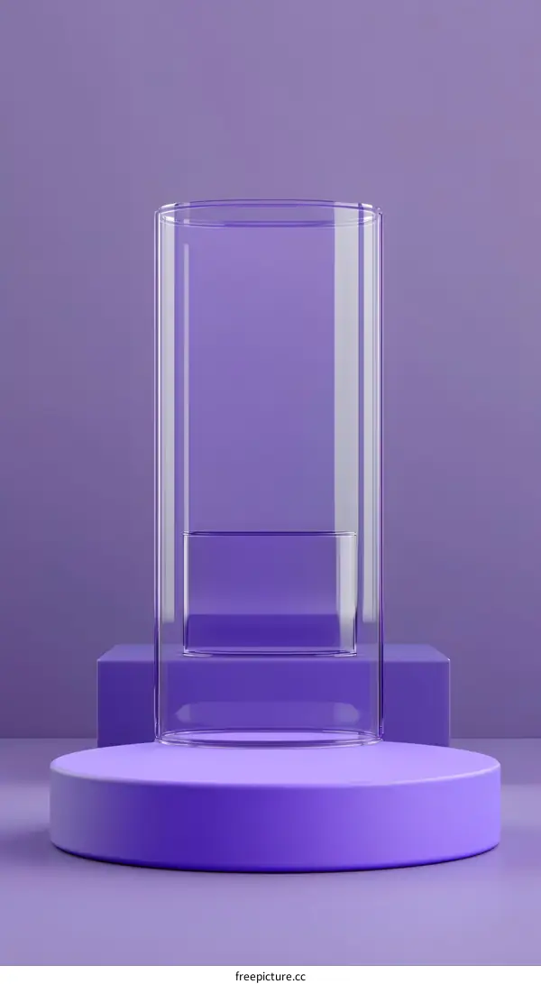 Purple Glass Cylinder on a Platform
