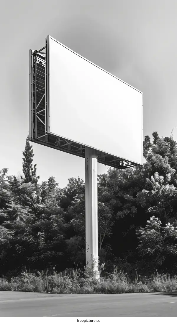 Large Blank Billboard in Rural Setting