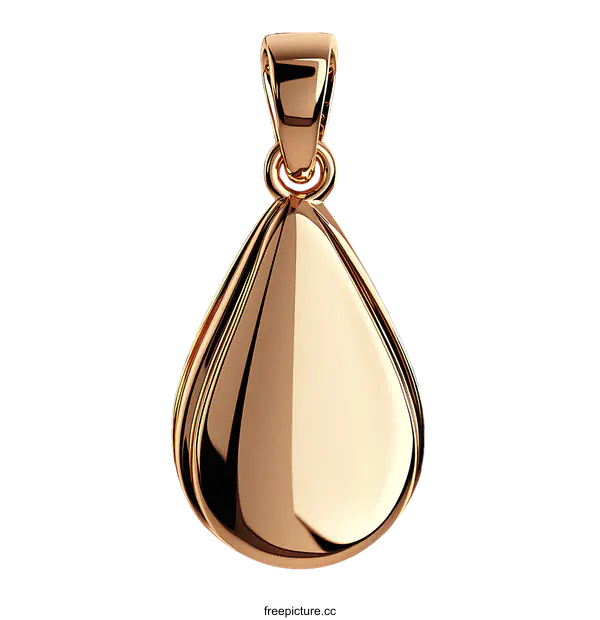 [Transparent Background PNG]Rose Gold Teardrop Pendant Design