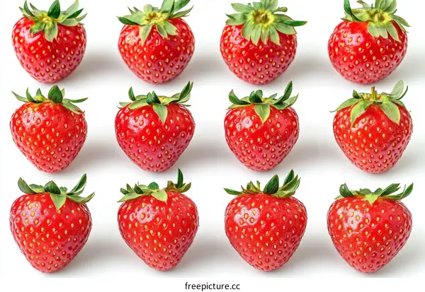 Fresh Red Strawberries in a Repeating Pattern