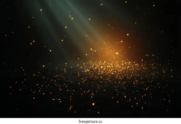 Golden Sparkle Background with Light Rays