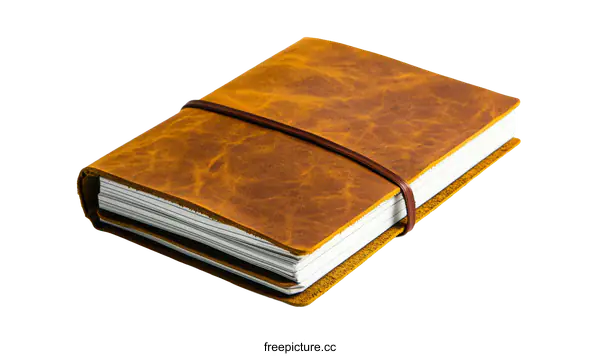[Transparent Background PNG]Vintage Leather Bound Notebook
