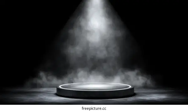 Empty Spotlight Concrete Stage Platform