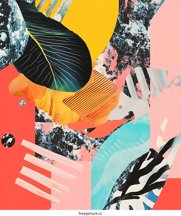 Abstract Collage With Bright Colors And Shapes