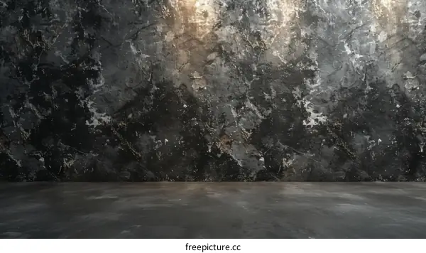 Spotlight on Dark Grunge Wall and Floor Background