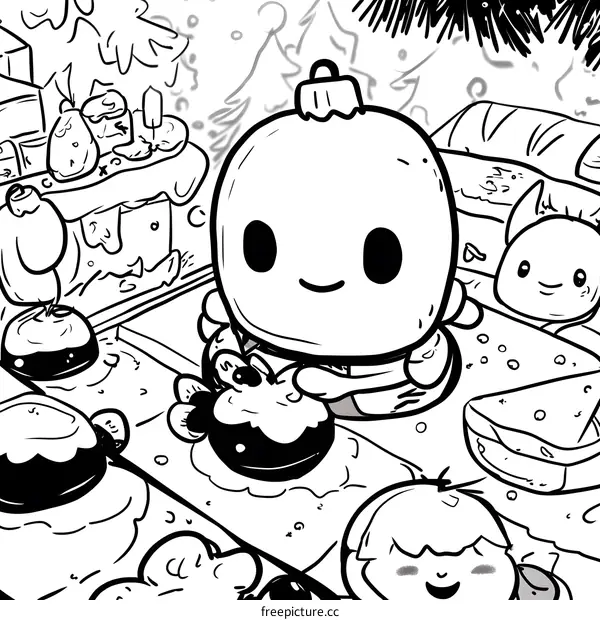 Cute Christmas Ornament Cartoon Illustration