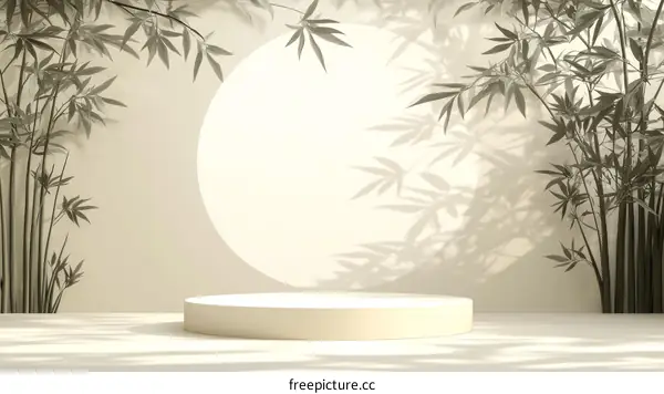 Elegant Minimalist Bamboo Display Podium