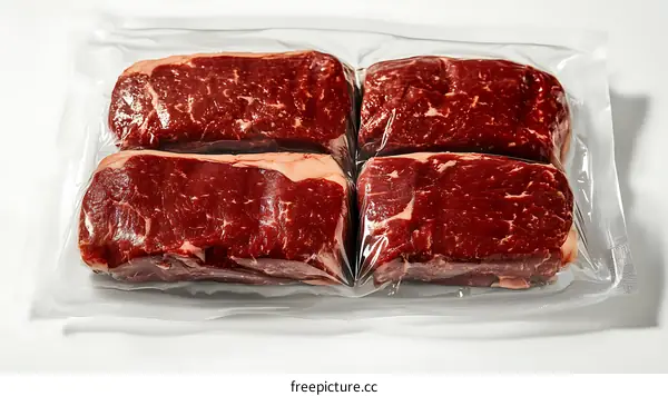 Fresh Vacuum-Sealed Beef Steaks