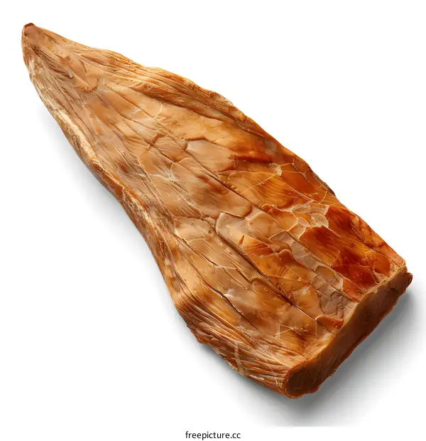 Dried Smoked Fish Fillet Isolated on White Background