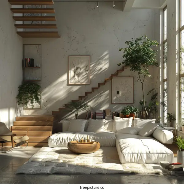 Modern Scandinavian Designed Living Room with Minimalist Furniture