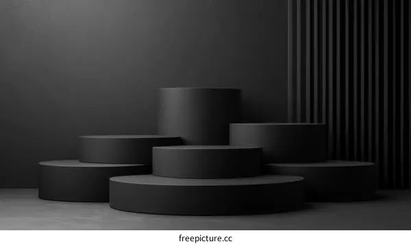 Modern Minimalist Dark Gray Display Platform